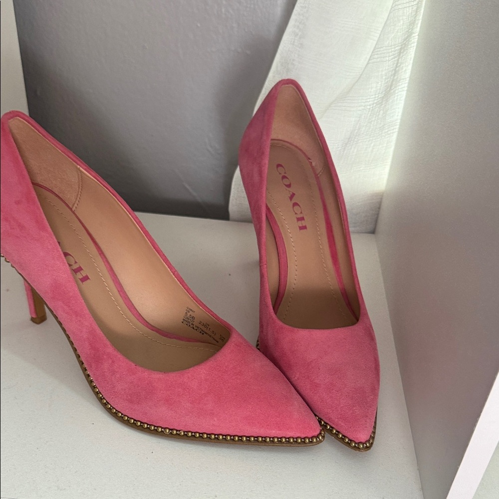 Coach Fuchsia Suede Heels